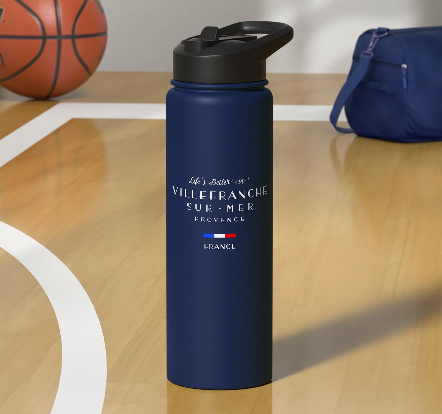 Life is better in VILLEFRANCHE-SUR-MER Provence France Stainless Steel Insulated Water Bottle