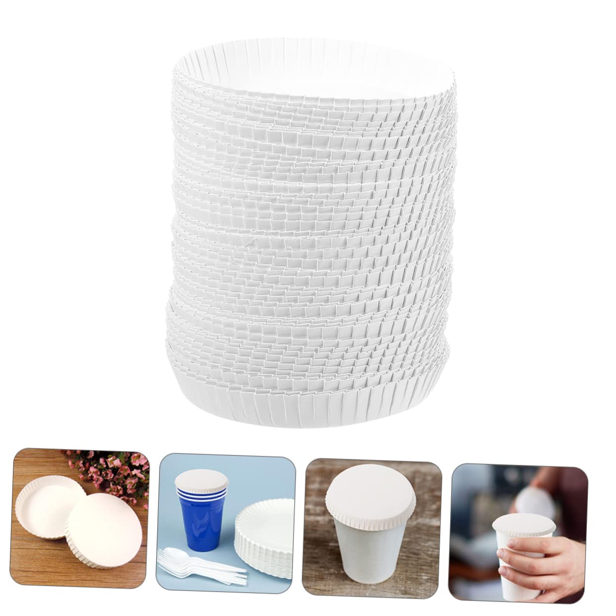 100Pcs Disposable Paper Cup Cover Coffee Cup Covers