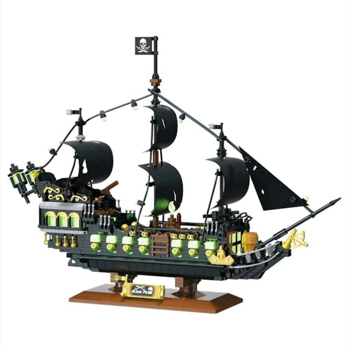 TRavesty Pirate Ship Building Block Set, 1576 PCS Black Pearl Ship Ghost Ship Flying Dutchman Model Boat - Image 2
