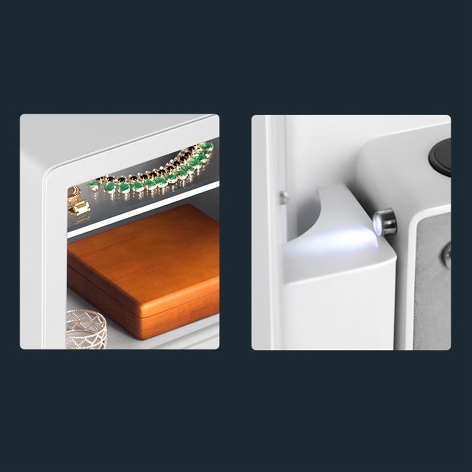 Le coffre - fort Petit classeur de bureau mot passe d'empreintes digitales en acier antivol chambre Mini objets valeur coffre-fort(Noir)