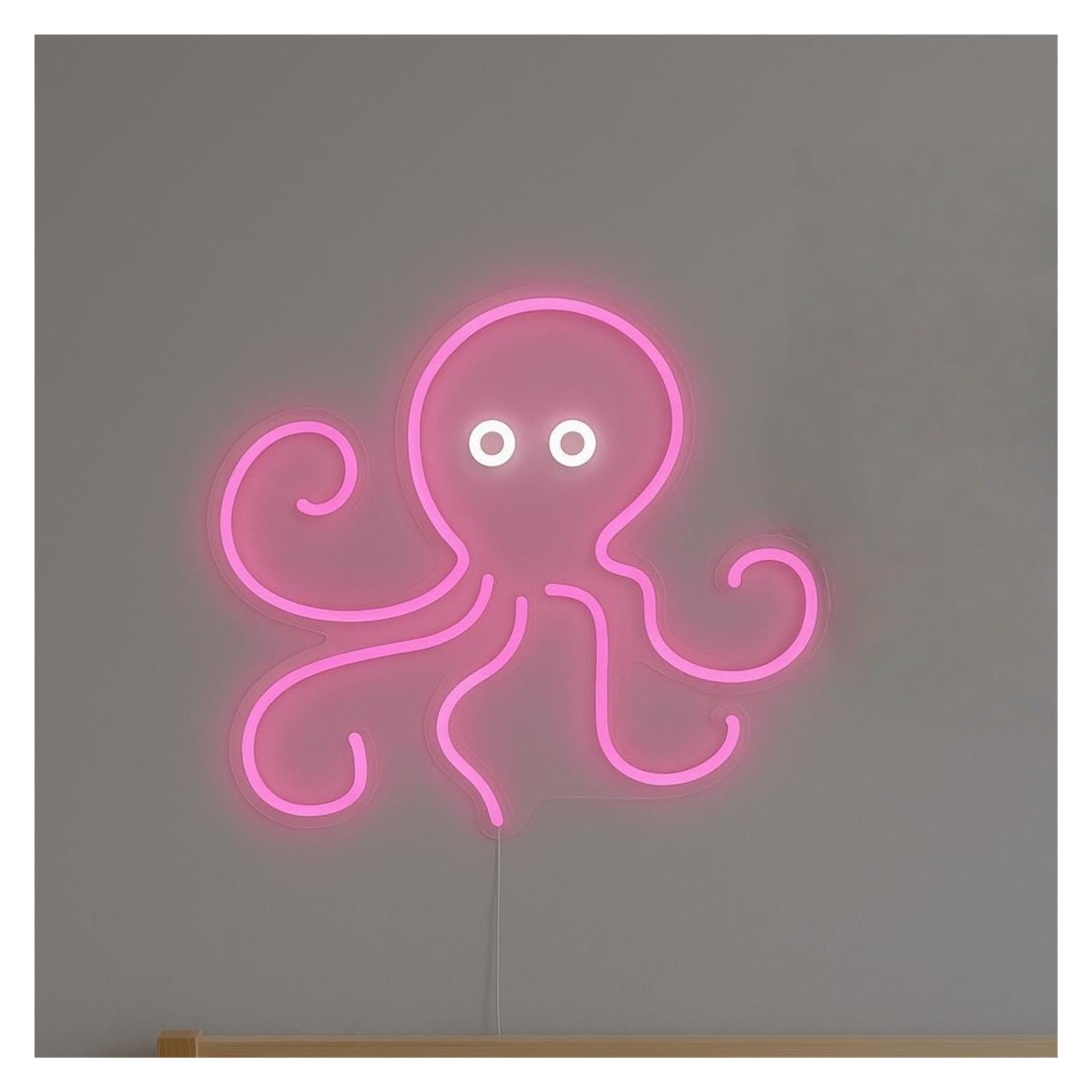 Shouxi B Sign Lamp Octopus Neon Sign, Suitable For Edroom Home Wall Decor With Dimmable 51Cm