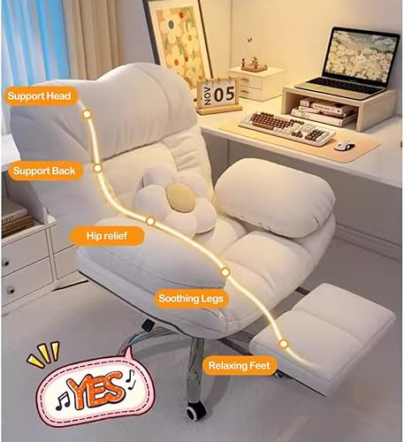 Miniatura 5 de Silla reclinable gris oscuro para juegos, silla de escritorio para oficina en casa con elevador, cómodo sillón para sala de estar y dormitorio