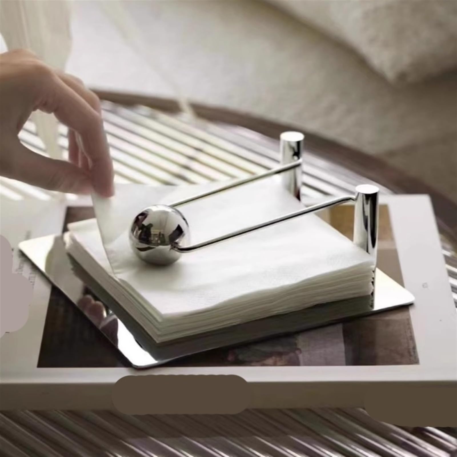 Dispensador de servilletas independiente con brazo pesado para encimeras de cocina y mesas de comedor