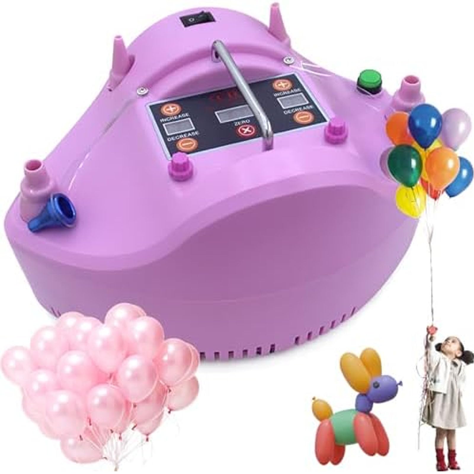 Elektryczna pompka do balonów z timerem, przenośna, podwójna dysza, elektryczna pompka do balonów, pompowanie ilościowe, przełącznik nożny, do dekoracji imprez, świąt Bożego Narodzenia i urodzin