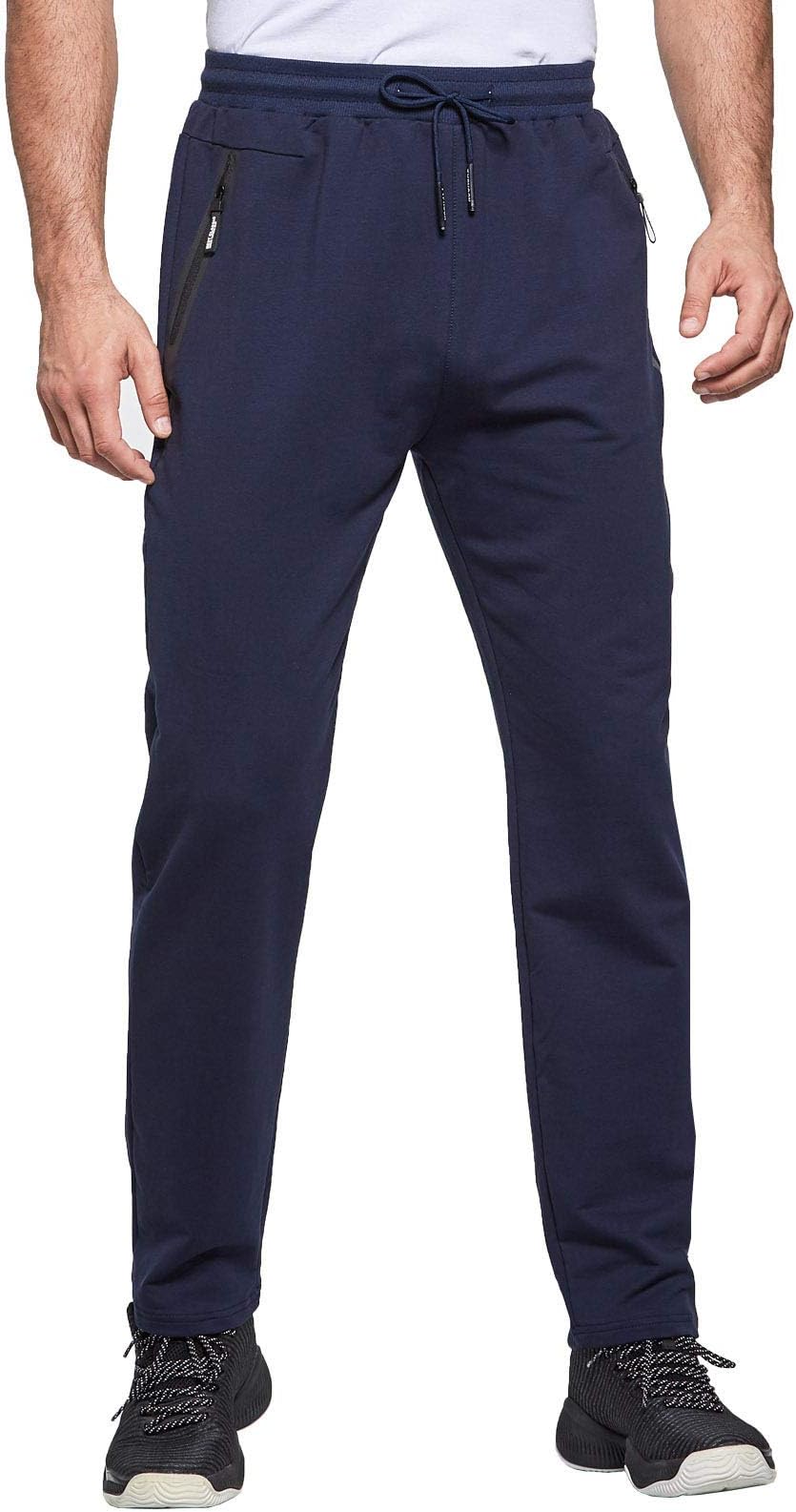 Tracksuit Bottoms Mens Joggers Slim Fit Gym Sports with Zip Pockets