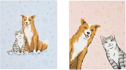 Miniatura 9 de Bright Creations Paquete de 4 cuadernos veterinarios para gatos y perros con huellas de patas, cuadernos rayados rosa/azul para regalos veterinarios