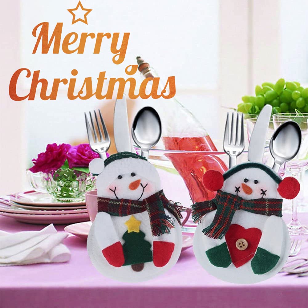 12 Porte-Couverts De Noël En Feutre - Sacs à Couverts En Forme De Sapin - Décoration De Table Festive