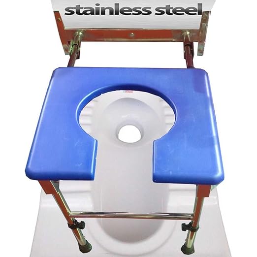 SR BIOTECH Wall Mount Commode Stool Stainless Steel(capacity 120 kg