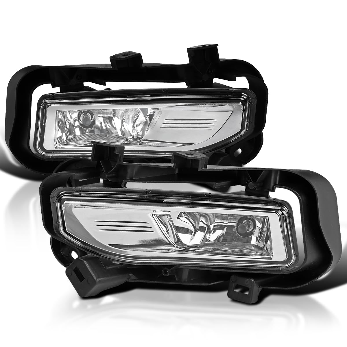 SPEC-D TUNING Chrome Fog Lights + H8 Bulbs + Switch Compatible with 2018-2019 Nissan Kicks, L+R Pair Assembly