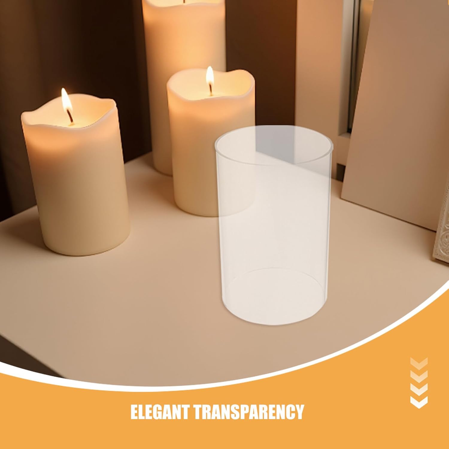 3pcs Glass Hurricane Candle Holder Cylinder Sleeve 10x15cm Glass Open-Ended Candle Tube for Wedding Centerpieces and Home Décor