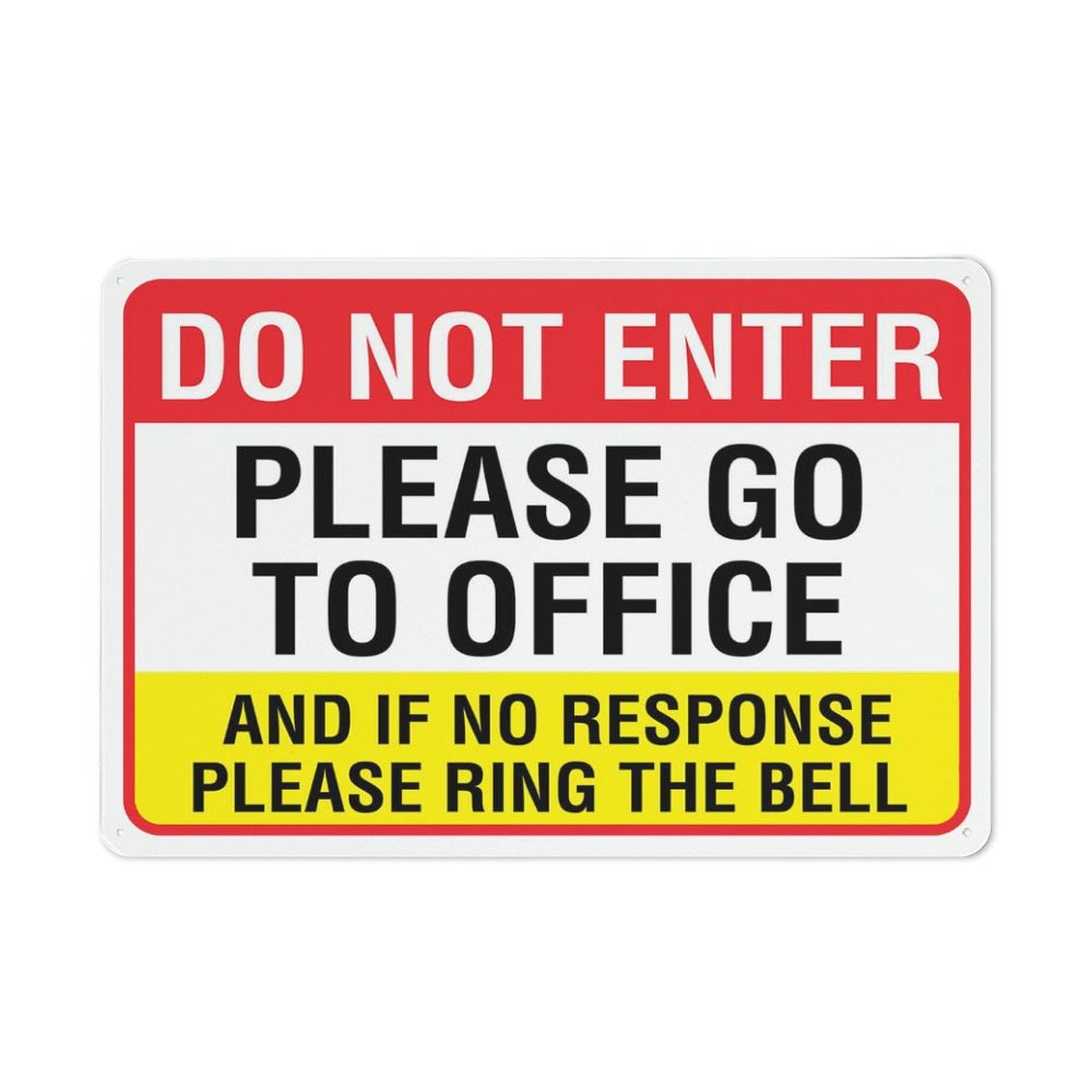 peiyeety DoEnter Please Go To Office Sign For Business - 8"x12" Rust Free Aluminum UV Printed, 4 Pre-Drilled Holes, Durable Weatherproof