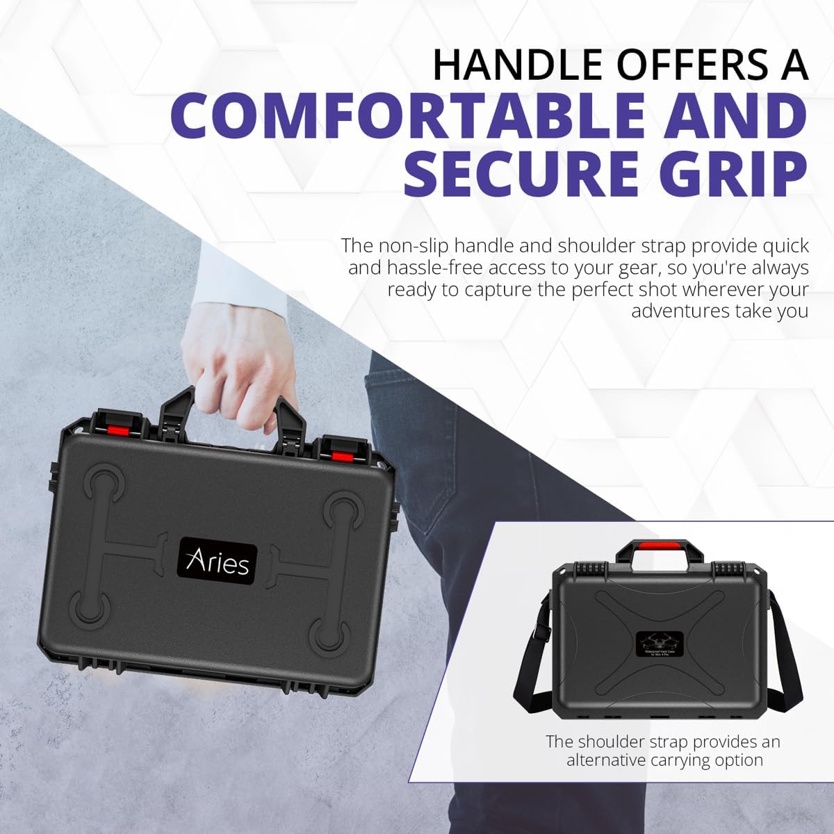 Aries Waterproof Hard Shell Carrying Case for DJI Mini 4 Pro Drone, Black