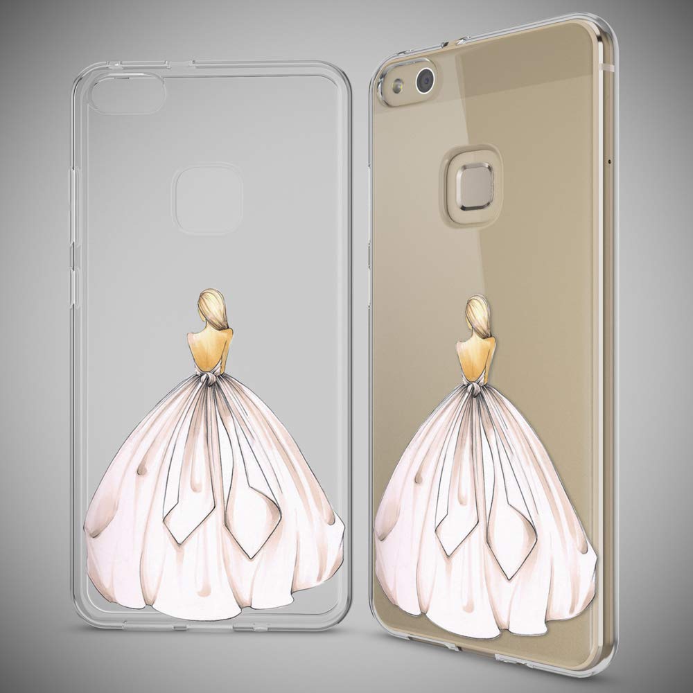 Cover Trasparente In Silicone Per HUAWEI P10 Lite | Morbida TPU Antiurto Con Design Funghi, Farfalla, Luna | Sottile E Leggera