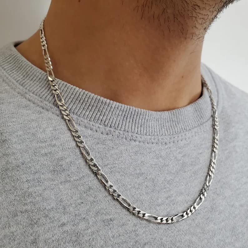 Image of THE MEN THING Chain for Men, Luxury Pure Titanium Steel Chain | Silver Stainless Steel Chain | Necklace Jewellery for Men & Boys