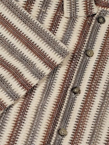 Image of Thomas Scott Men's | Stripes | Half Sleeve | Slim Fit | Polyester-Blend | Spread Collar | Casual Shirt