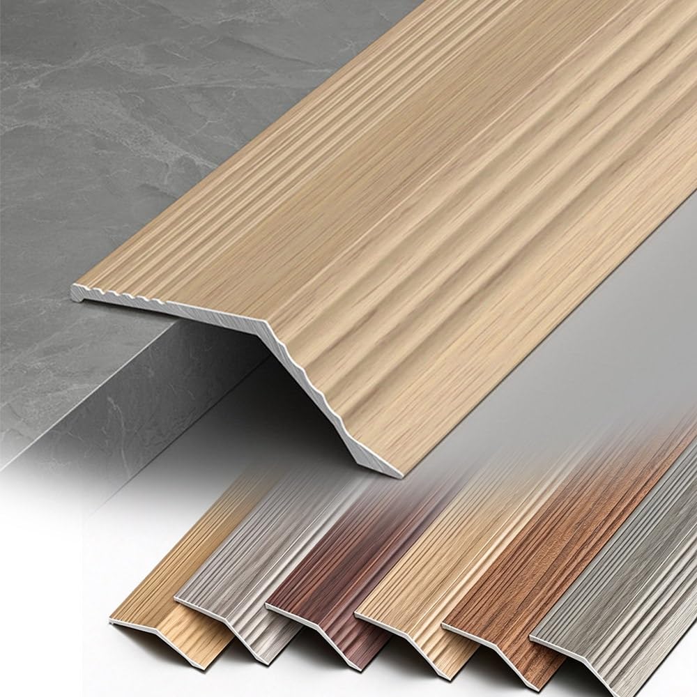 Sipiuriuik Yellow Teak Aluminum Floor Transition Threshold Strip Doorway Edge Trim