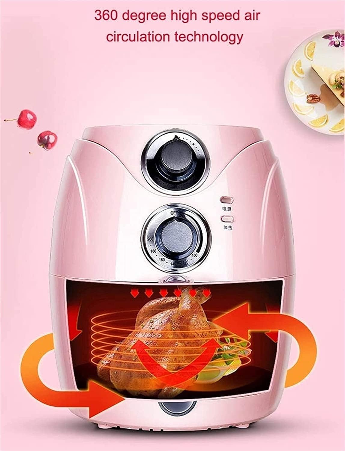 Compact Air Fryer Healthy Cooking 2.5L Nonstick Minute Timer Auto Shutoff BPA - Free 1200W