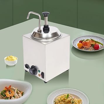 Chocolate Melt Pot Cheese Heater Melting Machine 2.5L Hot Fudge Jam Sauce Dispenser With Press Pump For Heating, Melting, Warming