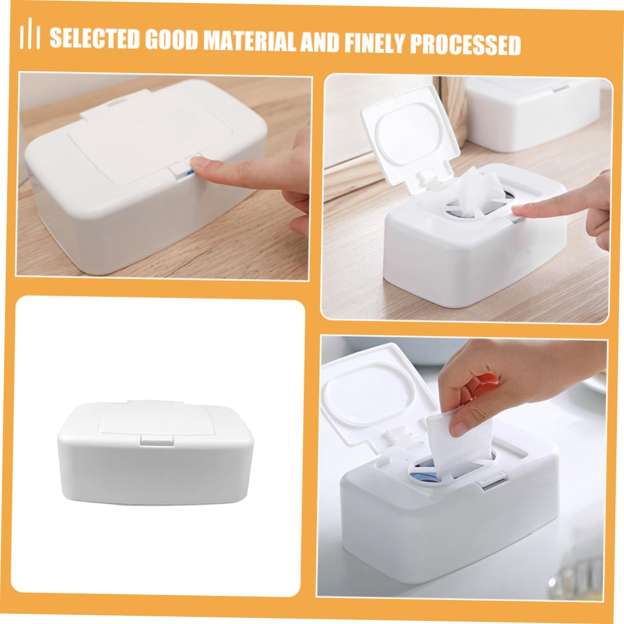 BESTOYARD 8pièces Boîte De Rangement pour Lingettes Humides Distributeur Portable De Accessoire Pratique pour Maison Voyages Couleur Blanche Élégante