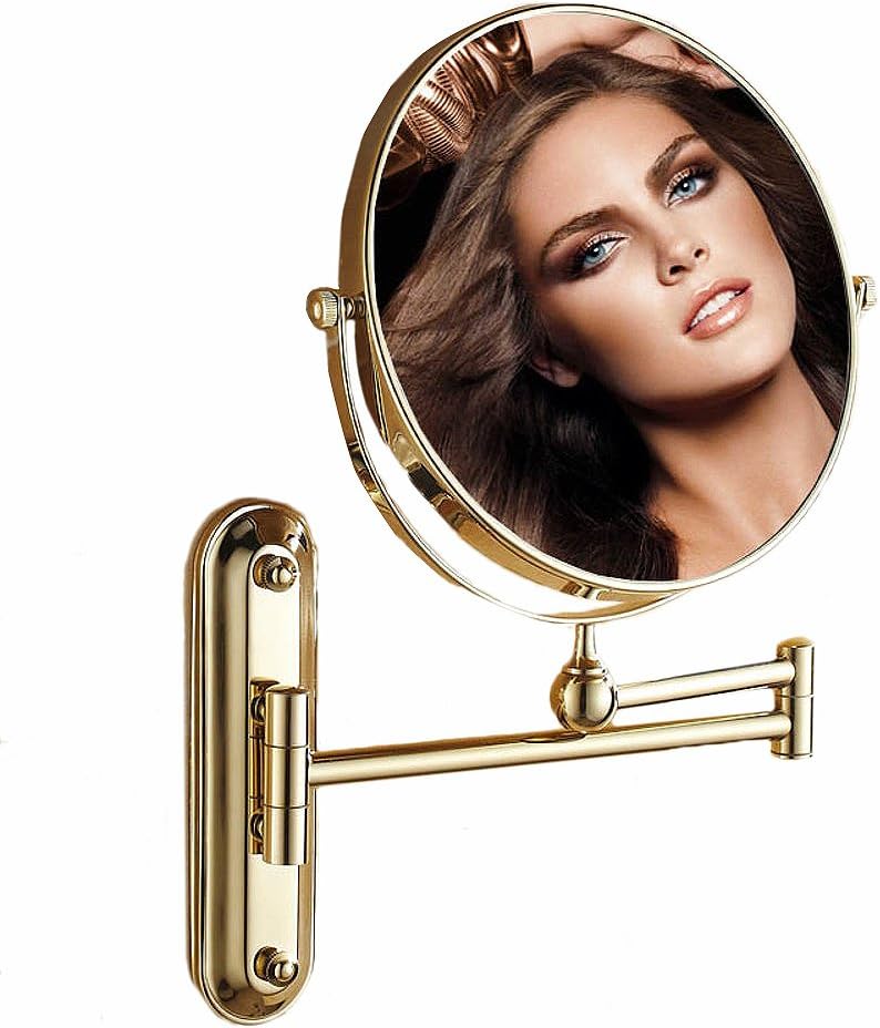 DW&HX 8inch Extendable Makeup Mirror Copper TwoSided