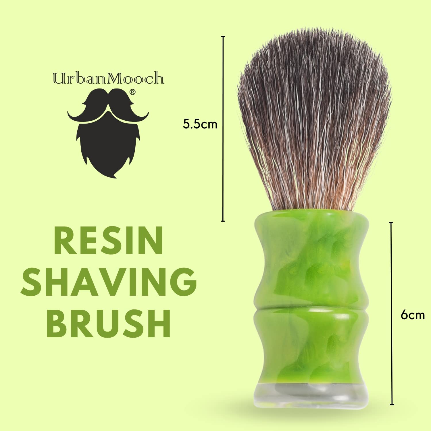 UrbanMooch Luxury Soft Shaving Brush For Men | Ultra Soft & Absorbent Bristles | Cruelty Free | Creates Rich Lather | Handmade In India for A Smooth Shave | Knot Size 22 MM - Image 3 thumbnail