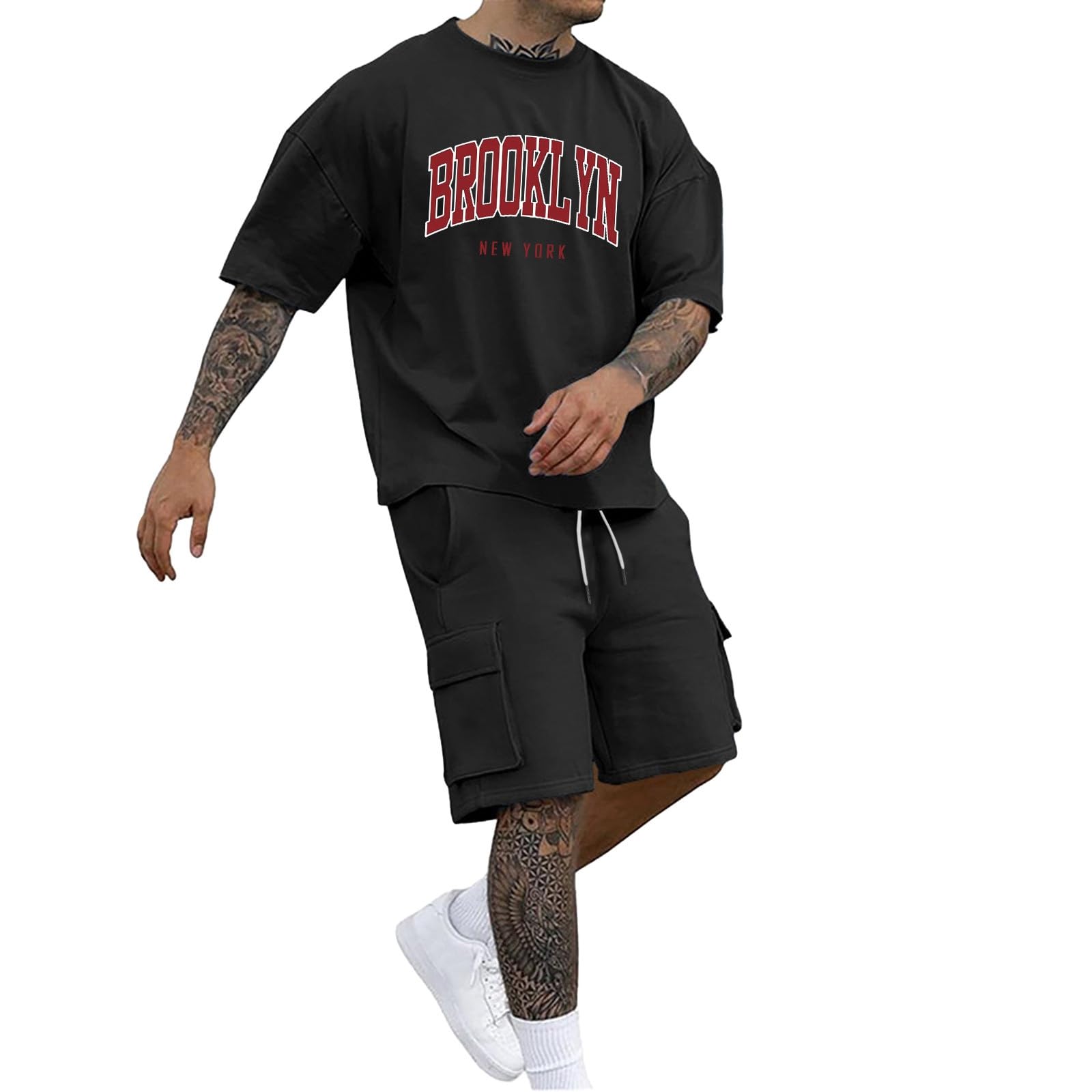 Impression 3D survêtement d'été court avec t-shirt manches courtes homme - 7