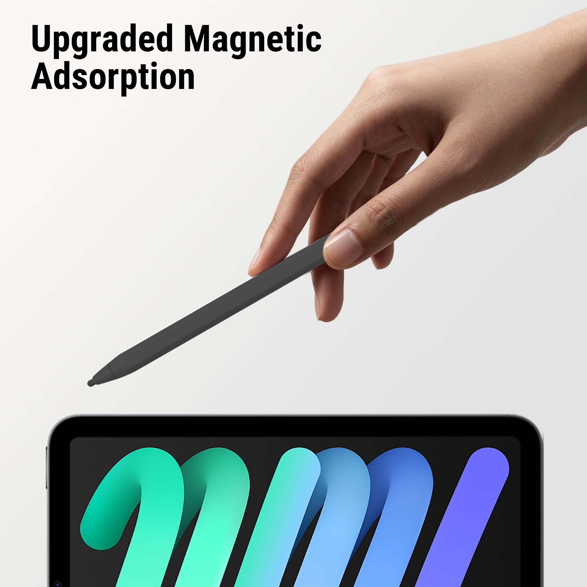 Lápiz capacitivo 2 en 1 de doble modo con pantalla LED, lápiz digital activo con rechazo de palma para iPad, iPhone, Samsung, Android e Switch, sensibilidad de inclinación, carga rápida, sin Bluetooth