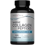 NeoCell Marine Collagen With Collagen Type 1 and 3 and Hyaluronic Acid, With Hydrolyzed Collagen, Skin Health Supplement, Capsule, 120 Count, 1 Bottle