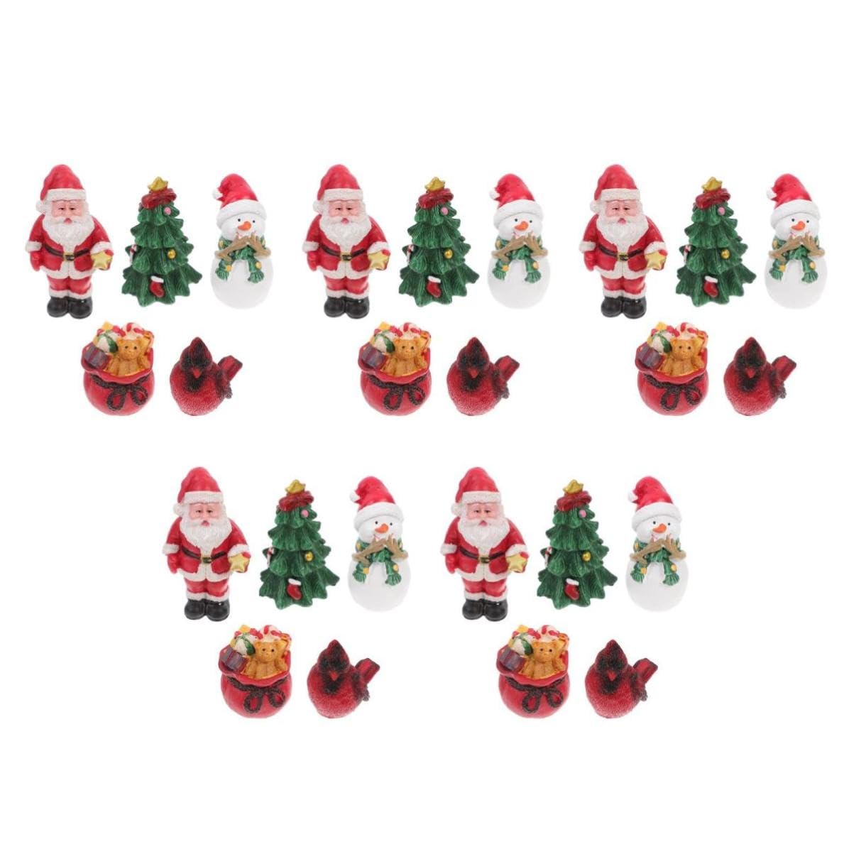 FRCOLOR 5 Ensembles Modèle Miniature de Noël Père Noël en Résine pour