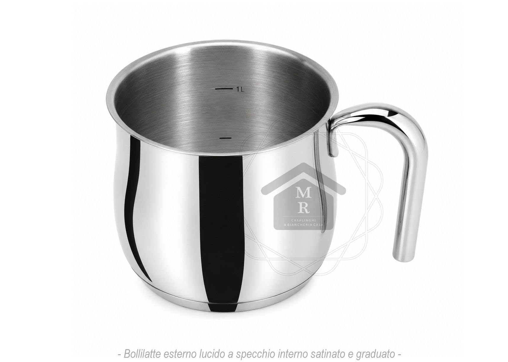 BOLLILATTE 1950 ACCIAIO INOX 18/10 TRIPLO FONDO INDUZIONE (Bollilatte cm. 12)