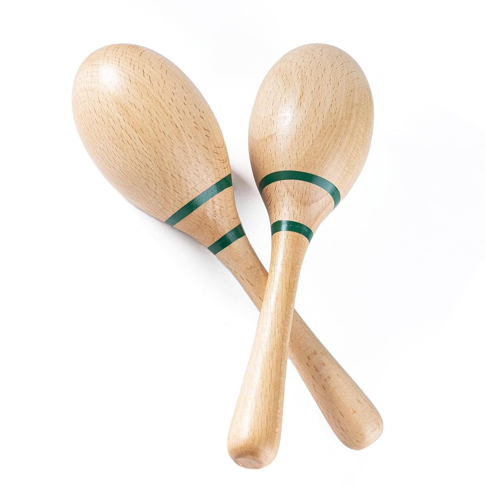 Vokowin 2pcs Percussion Maracas Shakers Rattles Sand Hammer Percussion Instrument with Wooden Handles for Live Performances and Recording Sessions (K425-2)