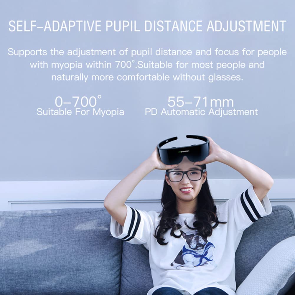 Gafas VR para Video 3D, 4K HD Auriculares de Realidad Virtual 1058 PPI Bluetooth Moive Player WiFi Pantalla montada en la Cabeza para Android iOS Smartphone Salida HDMI/Type-C
