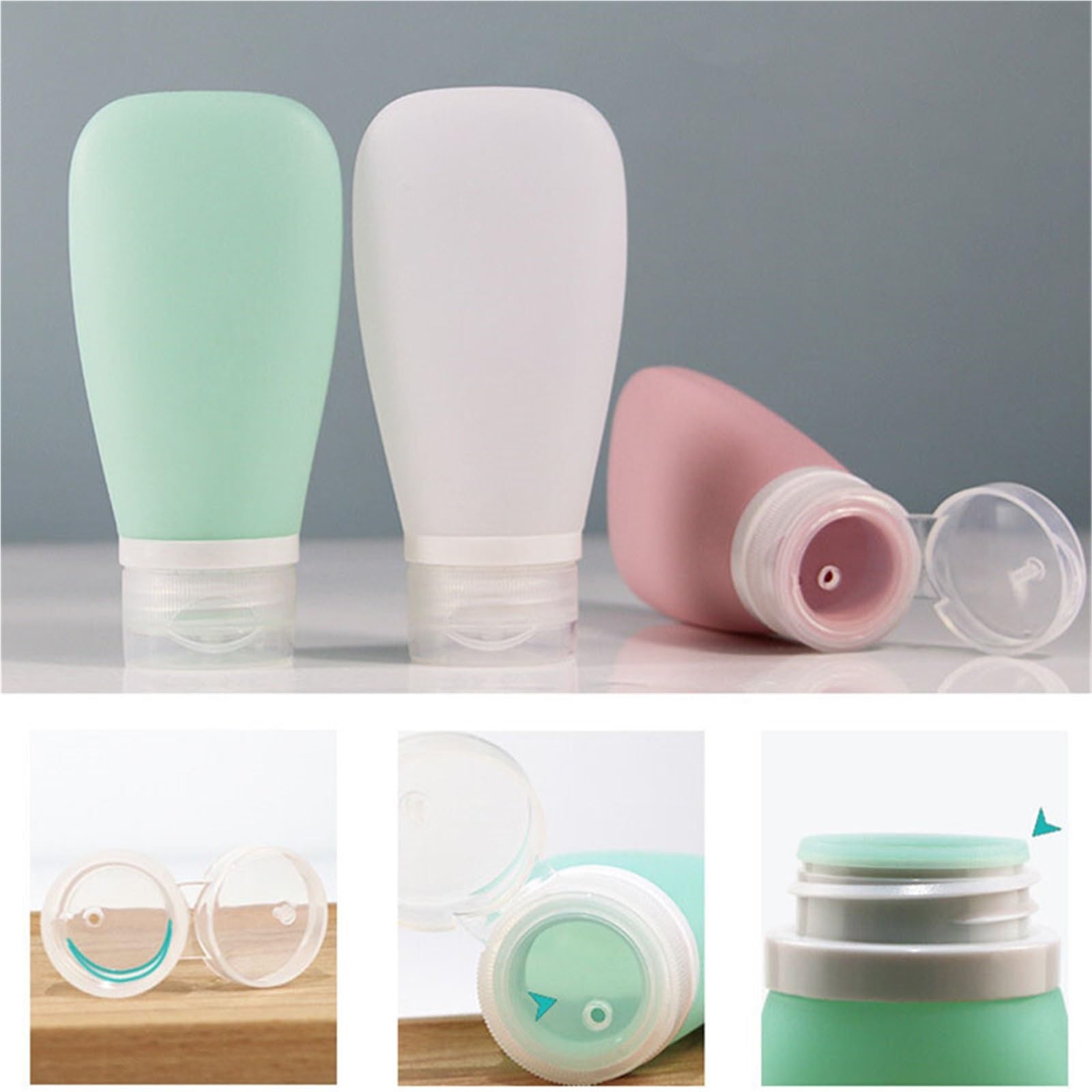 Botes Viaje 5 piezas botellas de cosméticos viaje silicona