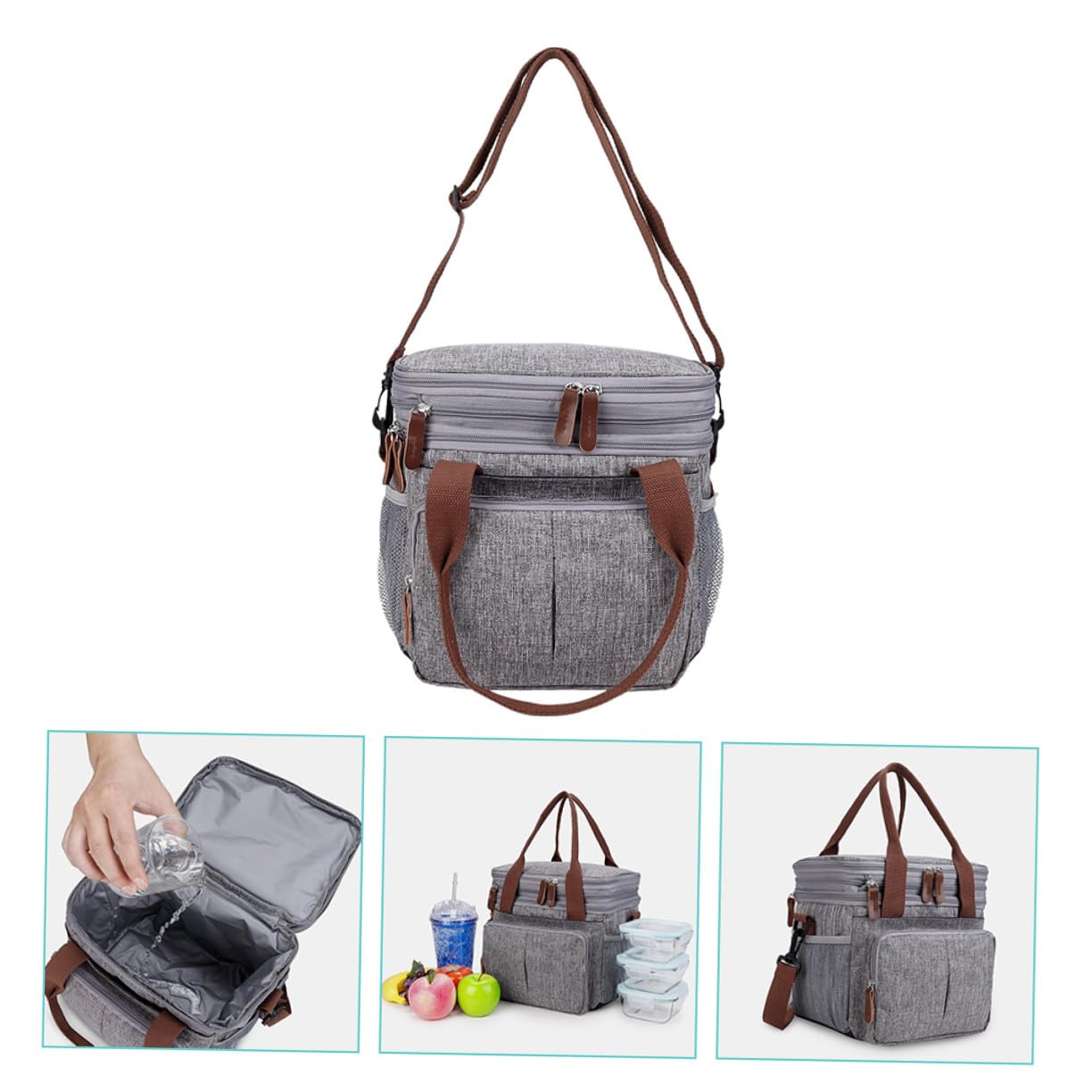 Gatuida Große Isolierte Lunchtasche Wasser Dichter Beutel Tragbare Bento-tasche Praktische Lunchtasche für Schule und Arbeit Strapazierfähige Lunchbox-tasche mit Thermoisolierung