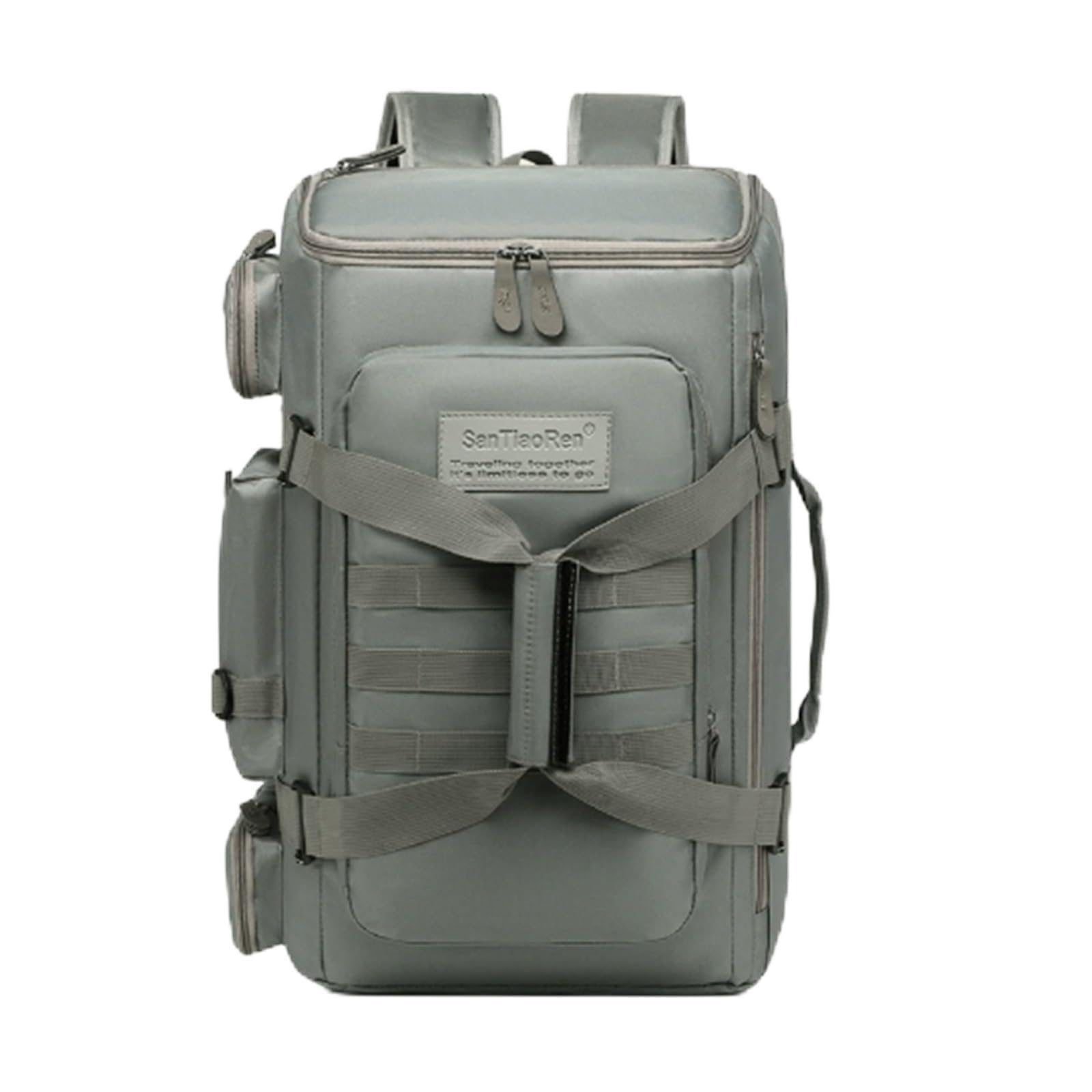 Borsa da esterno for zaino da viaggio di grande capacità | Zaino da uomo con spallacci imbottiti ad aria, borsa da tennis da trekking(Gray)