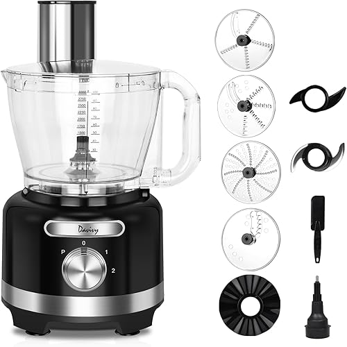 Davivy Procesador de alimentos de 16 tazas, 9 en 1, multifunción, 3.8 L, para rallar queso, picar, emulsionar, triturar, rebanar, masar para uso