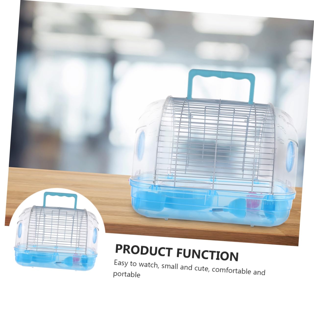 Kisangel Transparenter Bequemes aus Griff mit Hamster Kunststoff Hamsterkäfig zum Tragen Leicht Reinigen Kühles Schlafnest Rattenkäfige Zufällige Farbe und Kleintiere im Freien