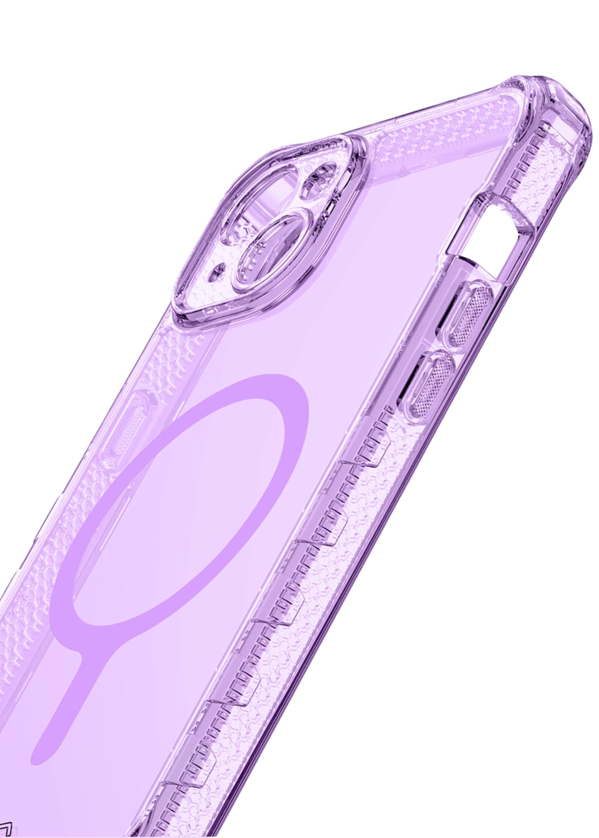 Itskins Supreme R // Clear Coque ultra hybride MagFit conçue pour iPhone 15 Plus, compatible avec MagSafe, anti-jaunissement, protection militaire, antichoc, coque magnétique transparente, violet