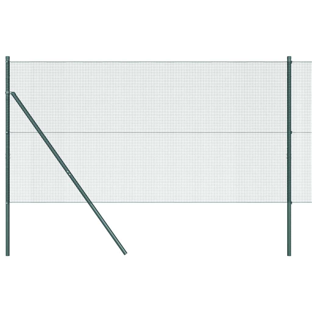 Steel PVC Fence Post Green 250cm x 120cm 12x12mm Mesh Outdoor Garden Security Barrier Durable Weatherproof Modular Panel Support for Patio Yard Enclosure