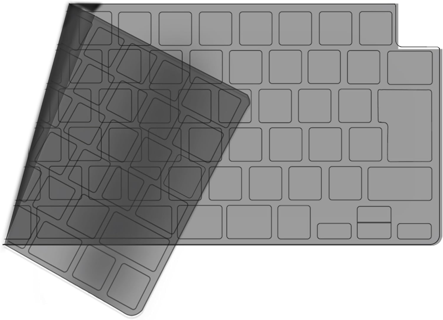 【JIS 配列 透明ブラック】NPUOLS MacBook Air 13.6/15.3、Pro 14/16、Neo 13 対応 用 キーボードカバー