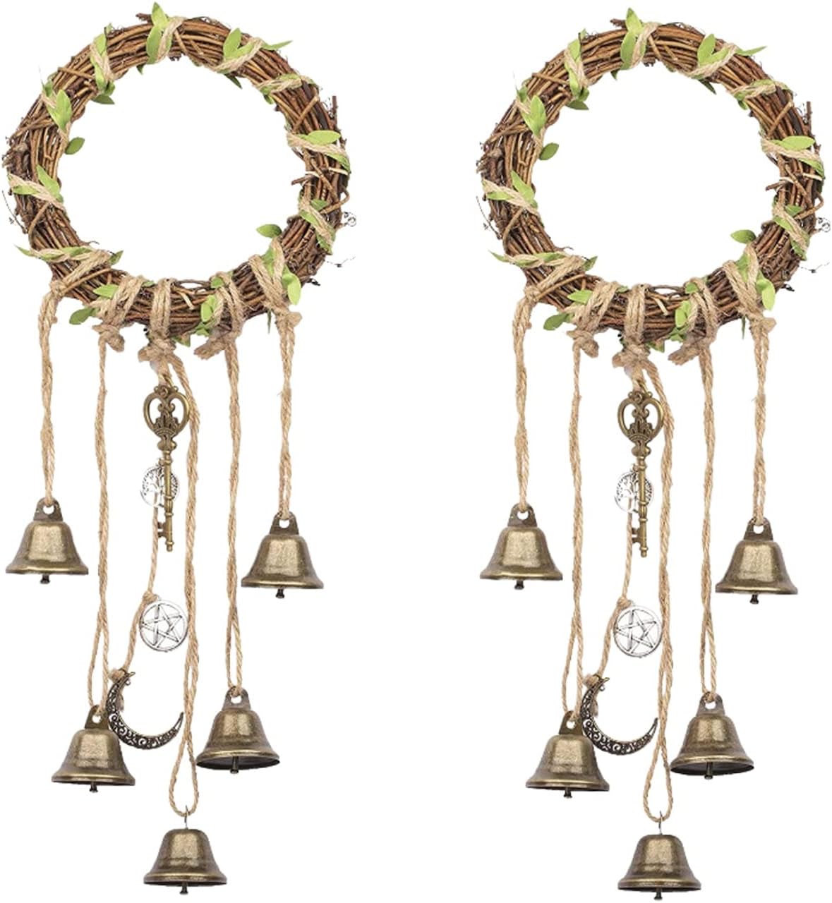 Wnvivi 2pcs Wiccan Bells Protection Door Hanger,5.9Inch
