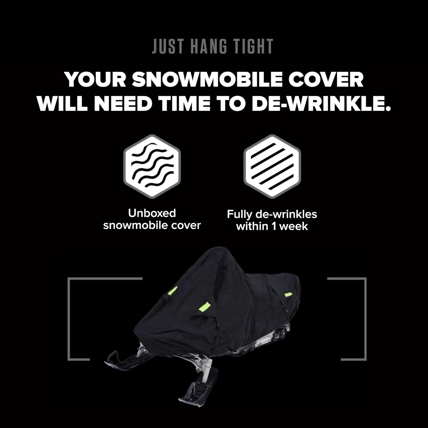 Budge Sportsman Trailerable Snowmobile Cover, Heavy-Duty Waterproof Polyester, Fits Snowmobiles up to 145" L x 51" W x 48" H, Black
