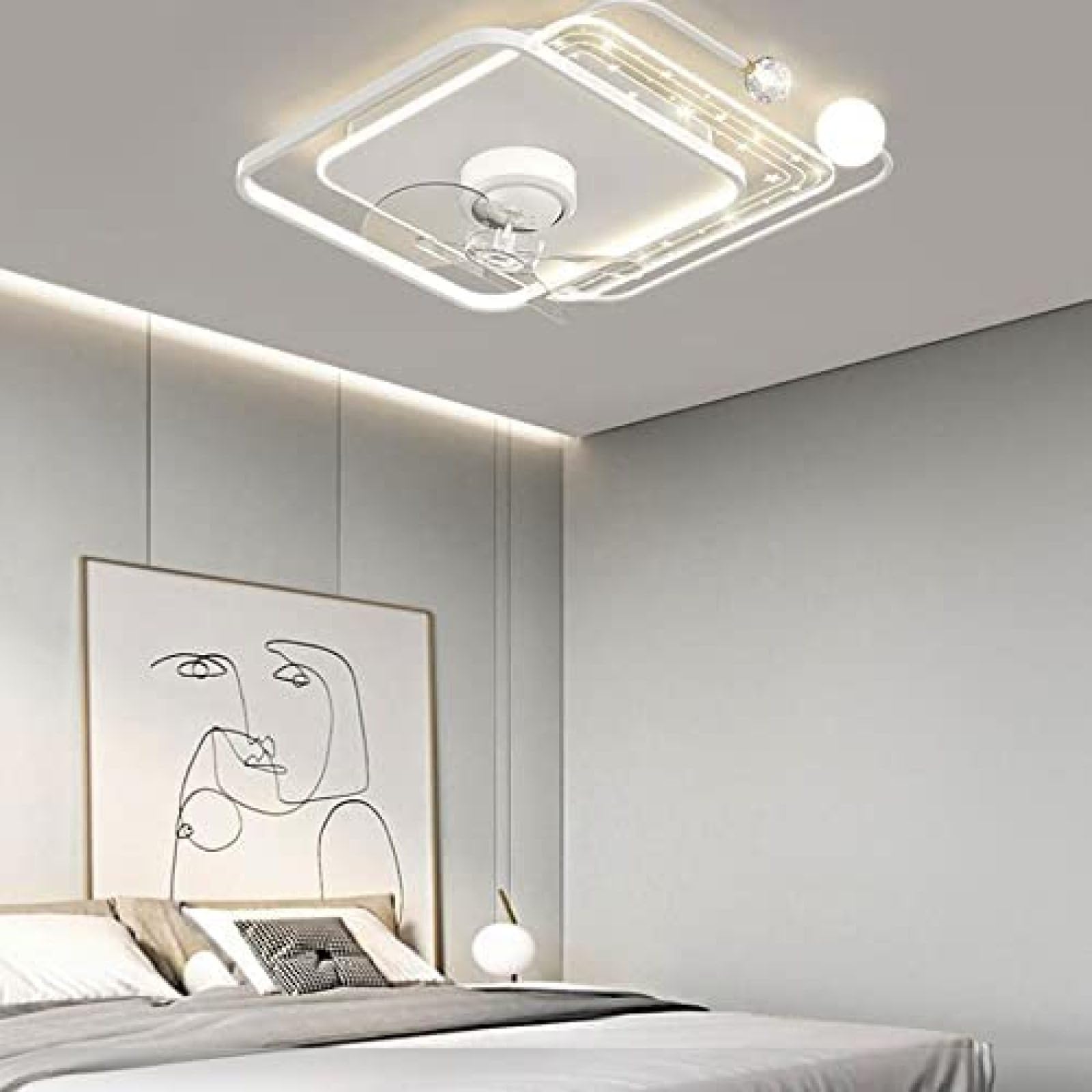 Square Ceiling Light Fixture Fan