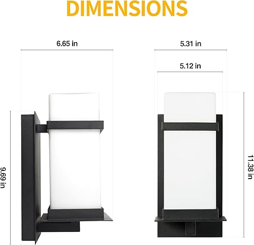 Miniatura 5 de Luces modernas para exteriores de montaje en pared, lámpara exterior con pantalla de vidrio esmerilado, aluminio antioxidante, impermeable, farol de