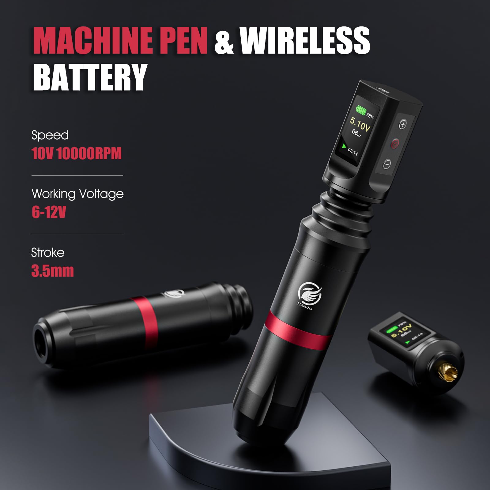 Maschine Set mit Drahtlose Batterie 1900mAh Drahtlos Stift 20 Patronen Nadel 10 Tinten Transferpapier Komplettes Zubehör