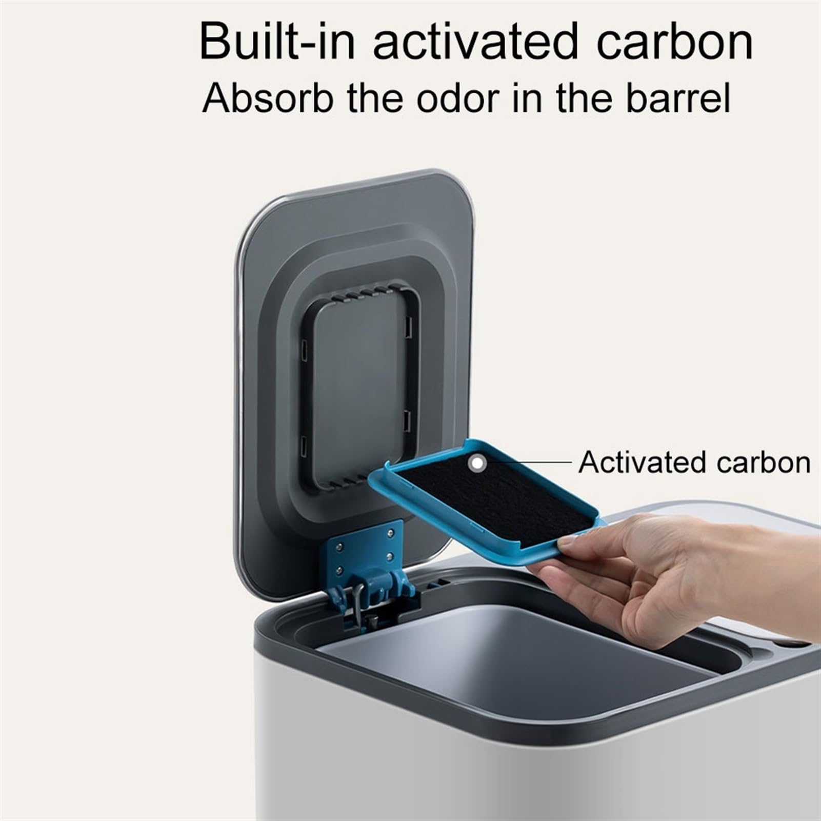 Papelera Clasificación de cubo de basura hogar cocina separación Pedal de acero inoxidable sala de estar con cubierta doble cubo pie grande Papelera De Cocina(18L A)