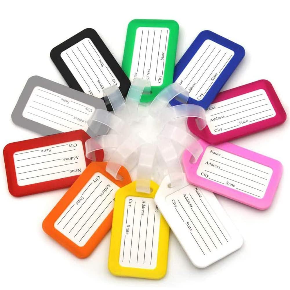 Set Etichette Bagagli Aereo Etichette Bagagli Moinkerin - 6 Pezzi PVC