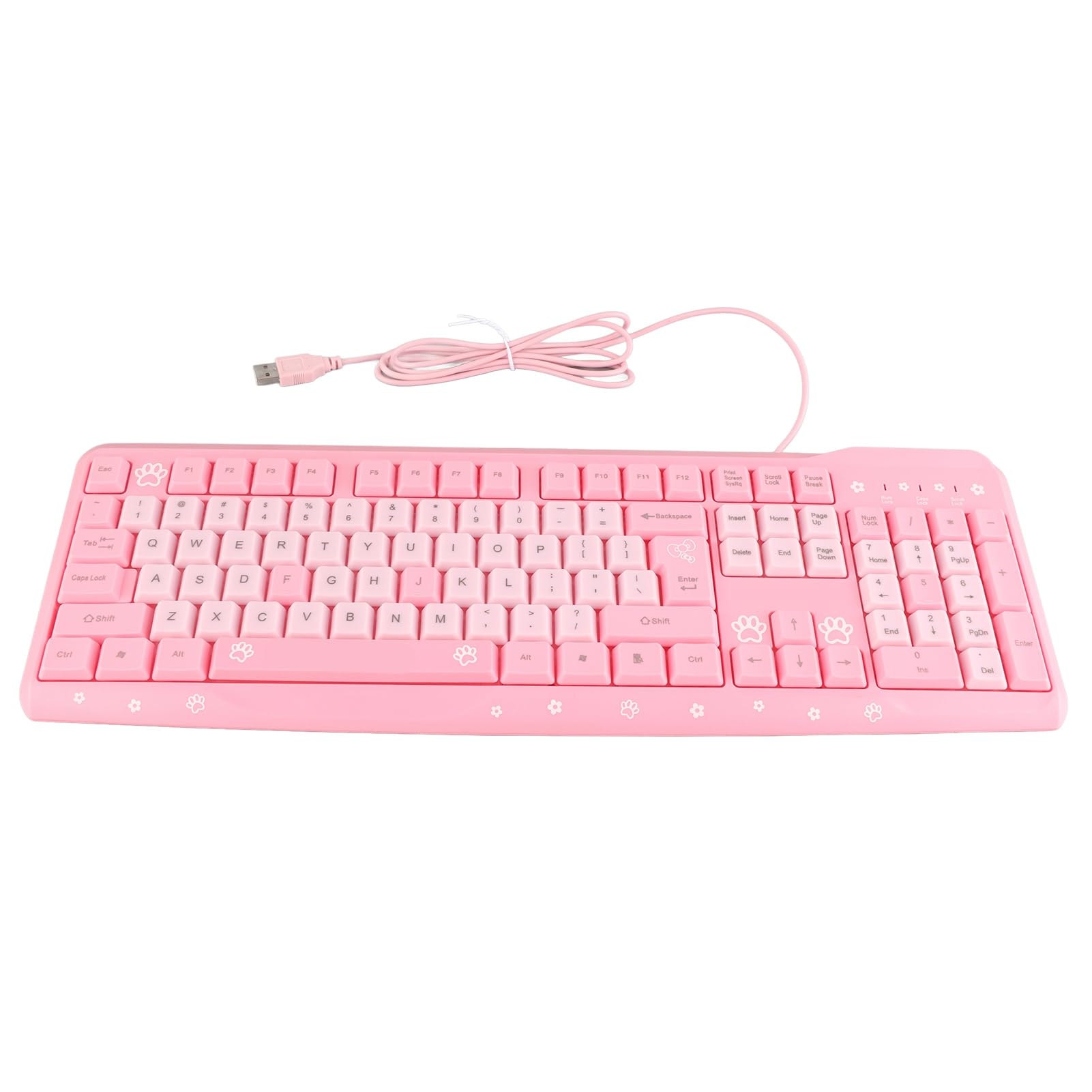 Dioche Sanrio Tastiera Rosa Tastiera Usb Wired Ultrasottile Carino Cartoon Per Casa Ufficio Laptop Computer Universale (Rosa)