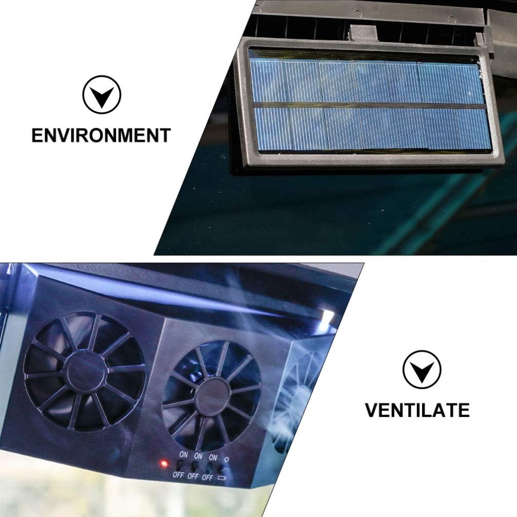 FAVOMOTO Solar Car Ventilation Fan Compact Design High-speed Exhaust for Fresh Air Sustainable Use Rainy Days Removes Harmful Smoke Gases for Vehicles