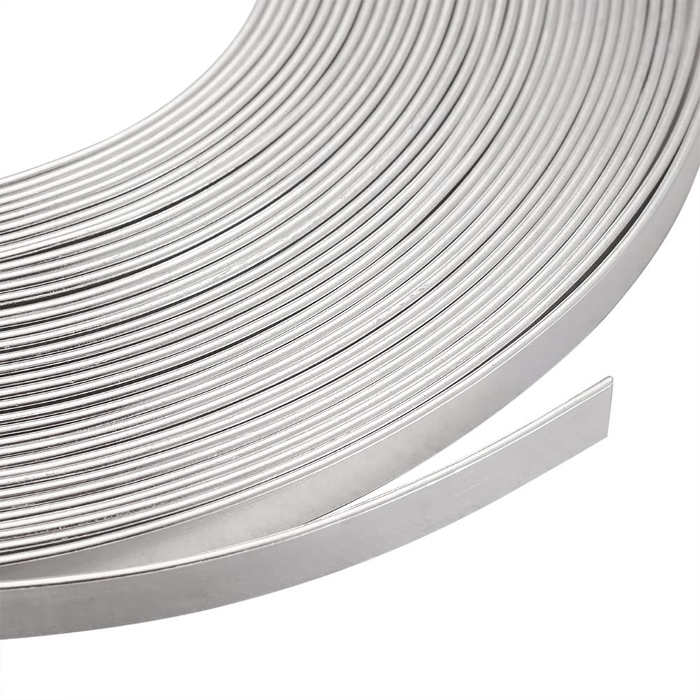 5 Rolls of 5mm Flat Aluminum Wire for Jewelry Making - Durable DIY Craft Wire for Necklaces,